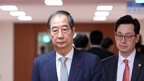 O presidente interino Han Duck-soo.