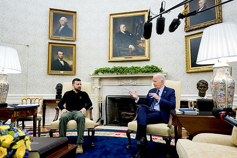 Zelensky foi mais uma vez recebido, esta quinta-feira, por Joe Biden na Casa Branca.