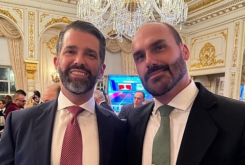 Eduardo Bolsonaro com Donald Trump Jr.