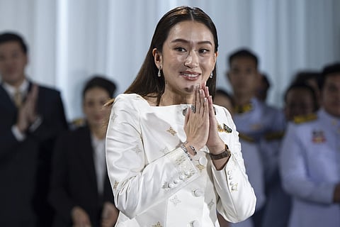 Paetongtarn Shinawatra pouco depois da sua tomada de posse.
