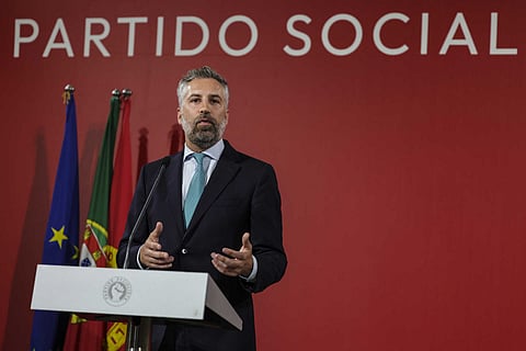 Pedro Nuno Santos em declarações aos jornalistas após a reunião com o primeiro-ministro, Luís Montenegro.