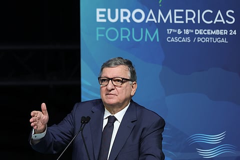 Durão Barroso, antigo presidente da Comissão Europeia, no Fórum EuroAméricas, em Carcavelos