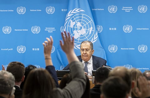 O líder da diplomacia russa, Sergei Lavrov, comentou a queda no avião na sede das Nações Unidas.
