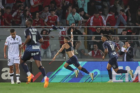 Rony Lopes faz a festa do golo bracarense.