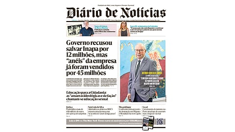 Os títulos da primeira página do DN desta terça-feira