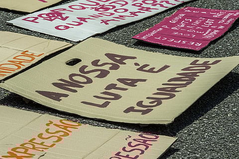 Cartazes da segunda marcha LGBT em Vila Real.