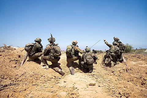 Tropas israelitas em ação na Faixa de Gaza.