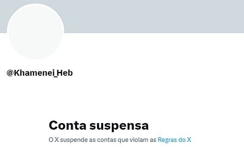 Rede social X suspende conta em hebraico do líder supremo do Irão