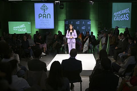 Inês Sousa Real na apresentação do programa eleitoral do PAN