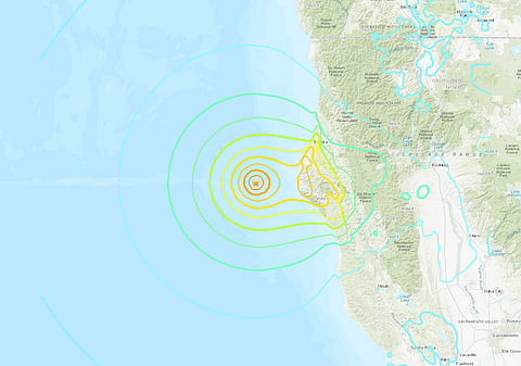 O epicentro do sismo foi medido a 12 quilómetros de profundidade, ao largo da costa californiana.