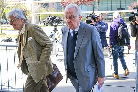 José Maria Ricciardi com o seu advogado à chegada ao Campus de Justiça, em Lisboa. Foto: Gerardo Santos