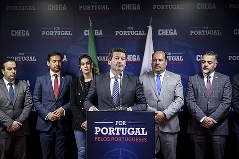 André Ventura apresentou o programa eleitoral rodeado de deputados do Chega