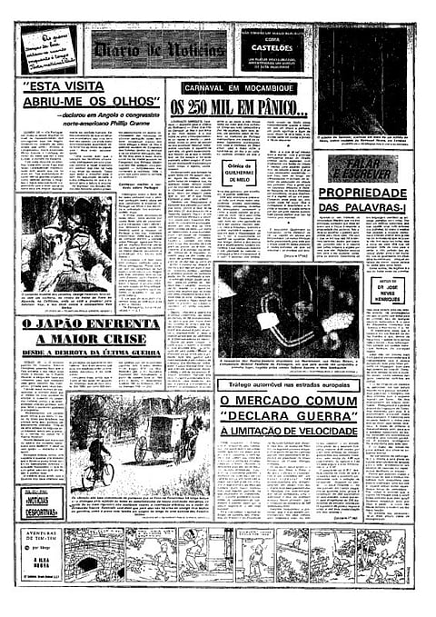 A notícia não faz qualquer referência ao conflito armado em Angola, ainda que o guerra surja nas entrelinhas.