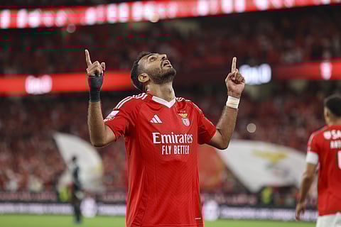 O grego Pavlidis marcou o primeiro golo do Benfica no jogo (e neste campeonato) e estreou-se a marcar em jogos oficiais.
