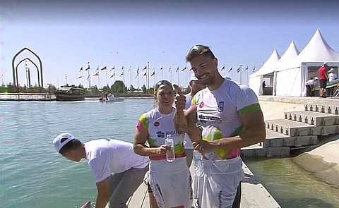 Canoístas Teresa Portela e Messias Baptista campeões do mundo em K2 500 misto