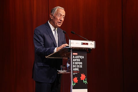 Presidente da República, Marcelo Rebelo de Sousa, na sessão de encerramento  conferência "A Justiça antes e depois do 25 de abril", na Fundação Calouste Gulbenkian, em Lisboa