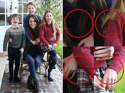Várias agências internacionais retiraram a foto de Kate e dos filhos, denunciando que foram retocada. Aqui ficam algumas das incongruências.