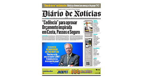 A primeira página do DN desta sexta-feira