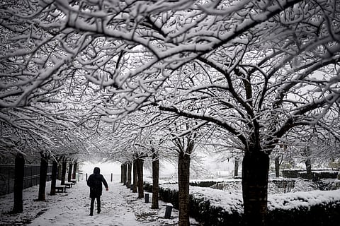 Tempestade de neve em França causa atrasos no aeroporto e autoridades pedem cancelamentos