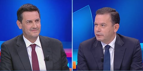 Rui Rocha (IL) e Luís Montenegro (PSD) no frente-a-frente que mantiveram na CNN Portugal em 18 de fevereiro