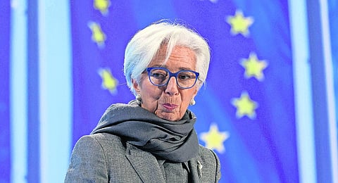BCE, liderado por Christine Lagarde, teve prejuízos em 2023.
