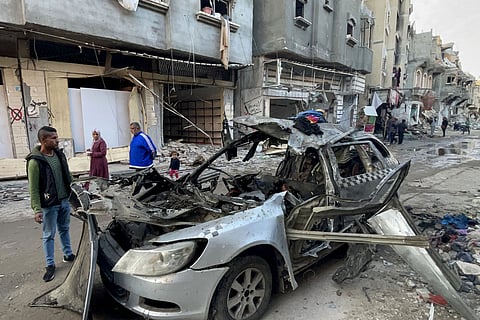 Este era o automóvel onde seguiam os três filhos do líder do Hamas e que foi atacado pelas forças israelitas.