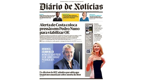 Os títulos a primeira página do DN deste sábado