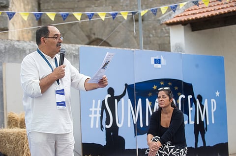 Alcides Meirinhos e Suzana Ruano na aula durante o Summer CEmp, a escola de verão da Representação da Comissão Europeia em Portugal, que decorreu em Miranda do Douro.