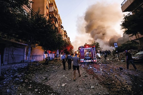 Bombardeamento destruiu seis edifícios em local onde se abrigava a sede subterrânea do Hezbollah.