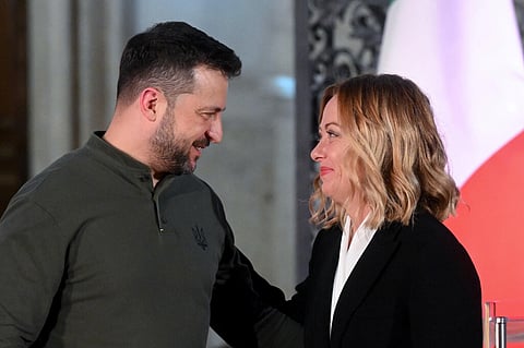 Giorgia Meloni anunciou a organização de uma cimeira para a reconstrução da Ucrânia, em julho.