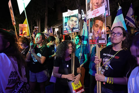 Manifestação de familiares de reféns em Jerusalém