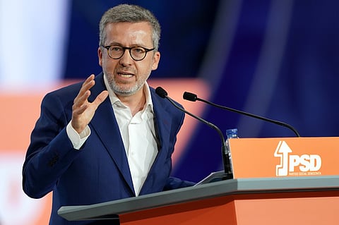 Carlos Moedas discursa durante o 42.º Congresso Nacional do PSD realizado em Braga.