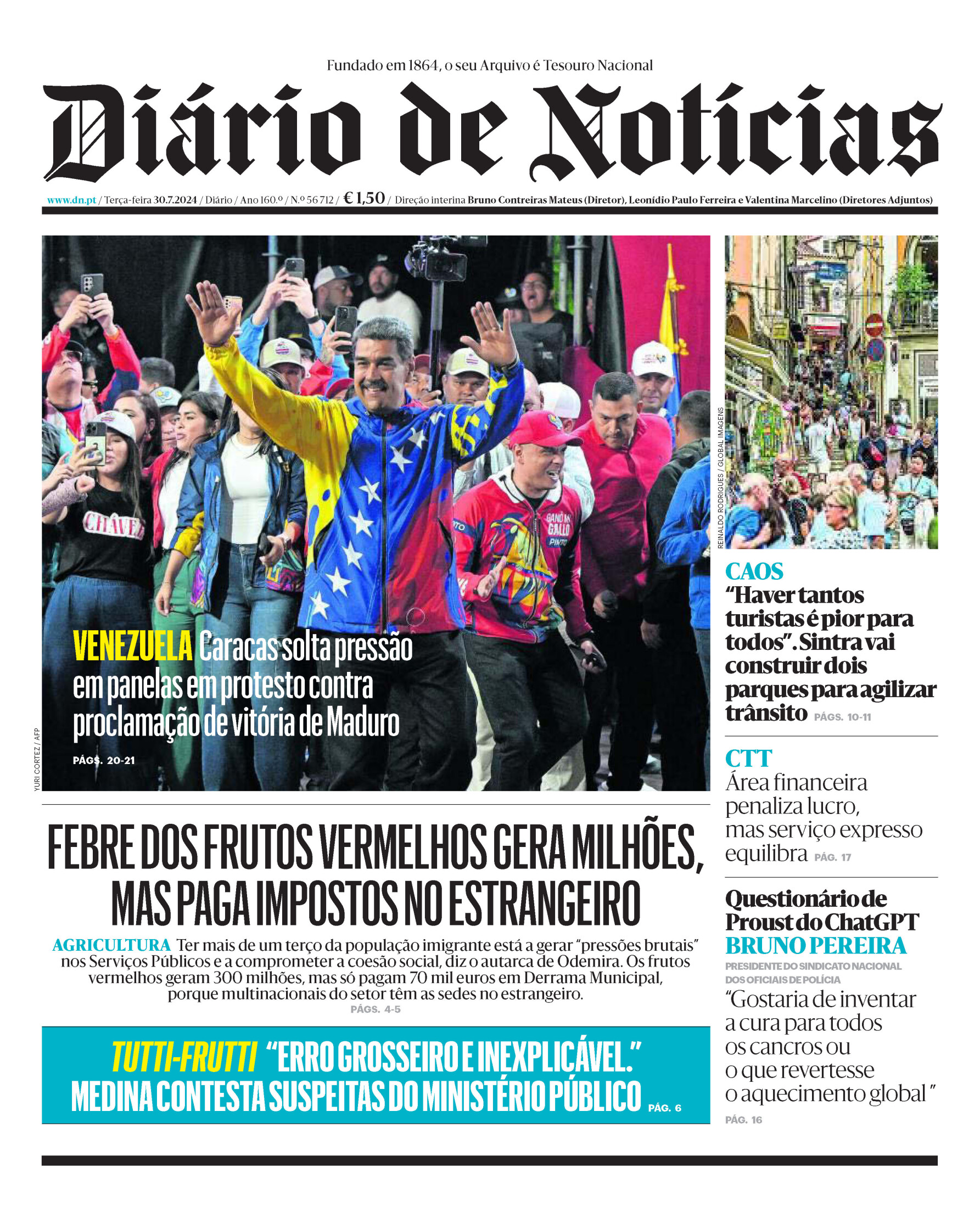 Os títulos do DN desta terça-feira