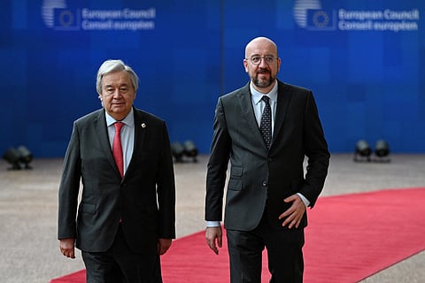 Guterres esteve reunido com Charles Michel e os líderes dos 27.