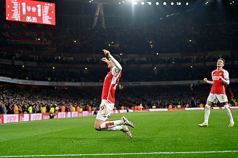 Arsenal num jogo da Premier League. FOTO: JUSTIN TALLIS/AFP