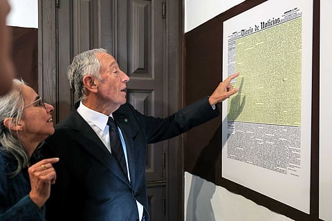 Visita à exposição "O Diário de Notícias e o 1º de Dezembro", em 2022, com o Presidente da República (Gerardo Santos / Global Imagens)
