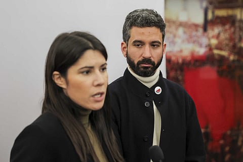 Mariana Mortágua, coordenadora do BE, e Fabian Figueiredo, líder parlamentar do partido