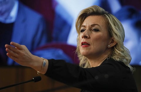 A porta-voz do Ministério dos Negócios Estrangeiros do país, Maria Zakharova.