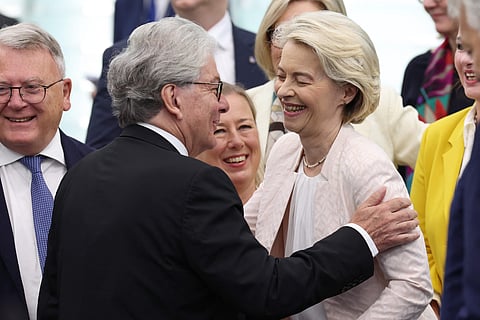 Thierry Breton e a presidente da Comissão Europeia, Ursula von der Leyen. Foto: AFP