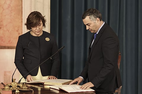 Fernando Alexandre, ministro da Educação, Ciência e Inovação (à direita). Fotografia: Paulo Spranger / Global Imagens