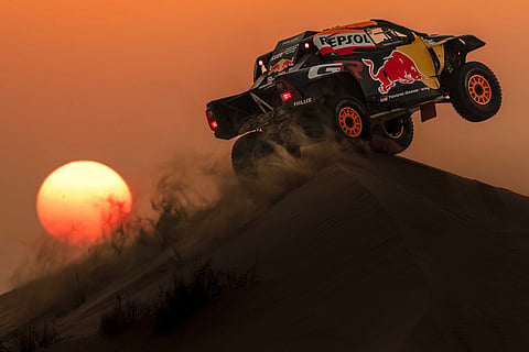 Lucas Moraes and Armand Monleon from Toyota Gazoo Racing set to take on Saudi-Arabian dunes on the upcoming Dakar 2025, Dubai, UAE on November 25, 2024 // Kin Marcin / Red Bull Content Pool // SI202411260336 // Usage for editorial use only //