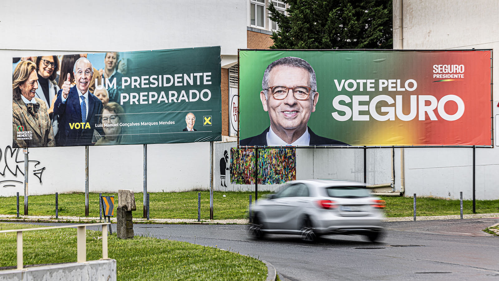 Presidential campaign posters remain months after the election