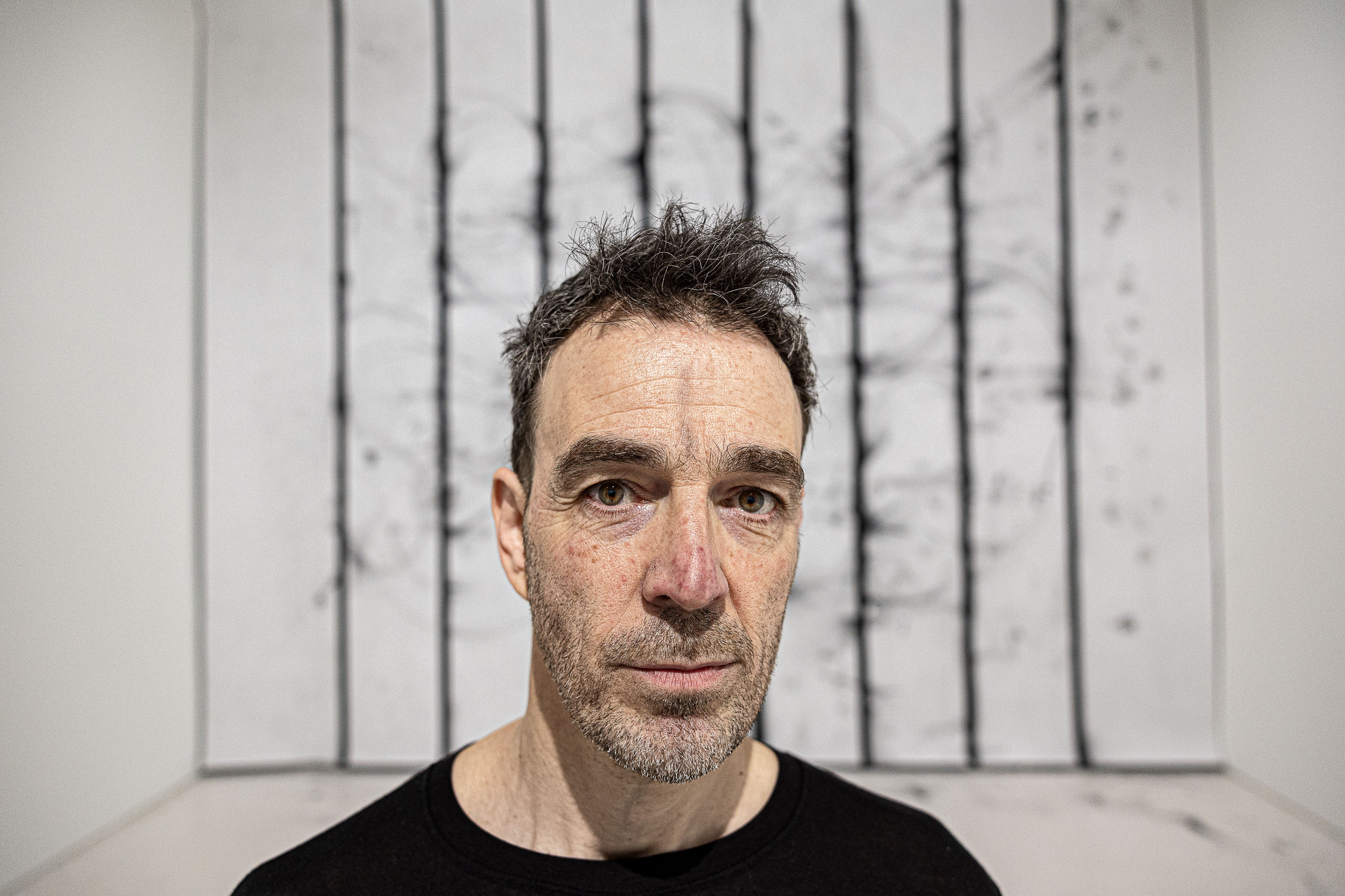 Diogo Pimentão draws with his body and explores creative destruction, diversity, and strength