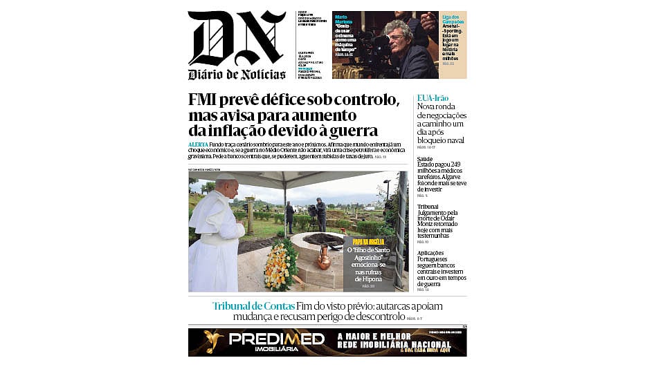 Leia aqui o DN desta quarta-feira, 15 de abril