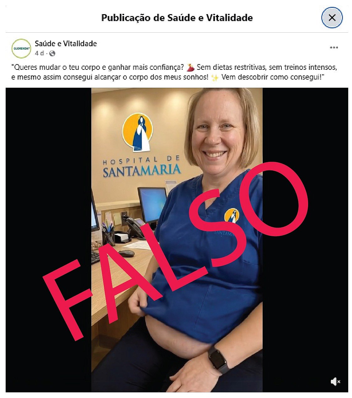 ULS Santa Maria reports fake page using hospital's name to promote products