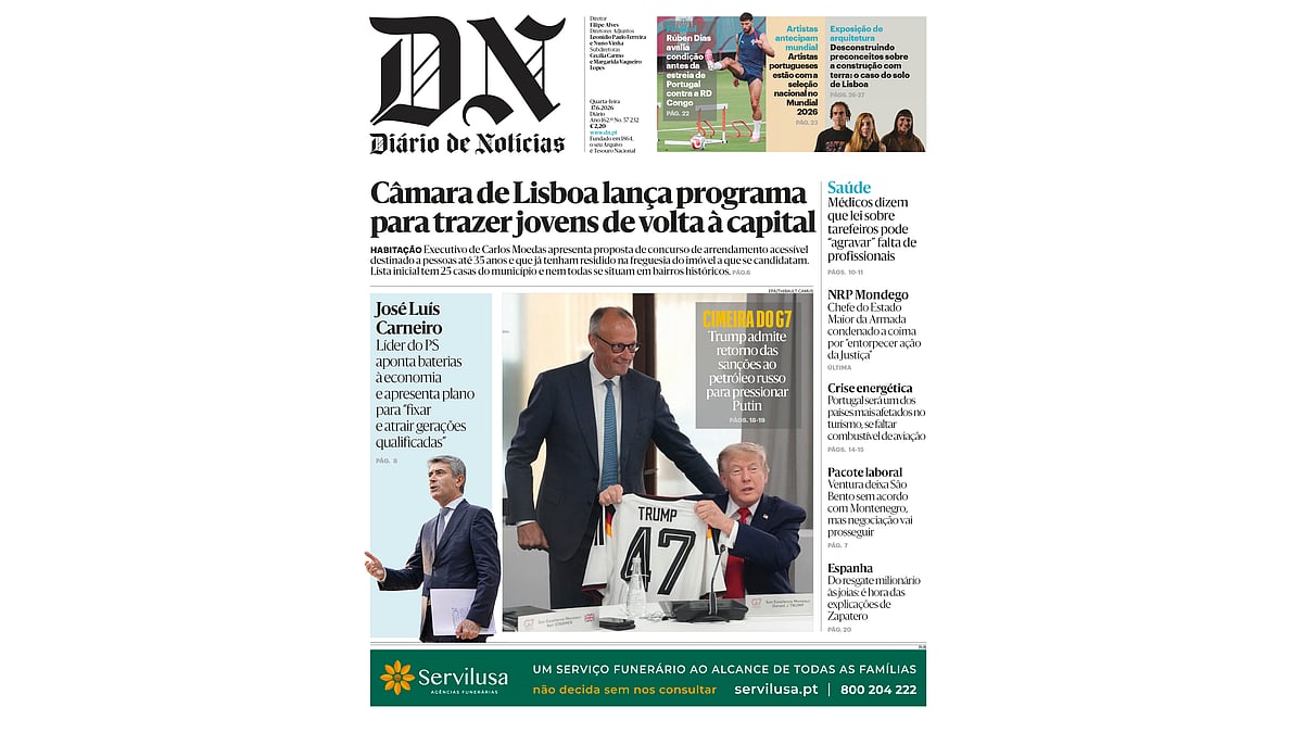 Leia aqui o DN desta quarta-feira, 17 de junho