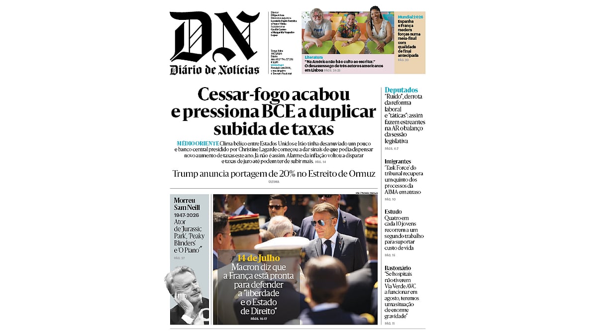 Leia aqui o DN desta terça-feira, 14 de julho