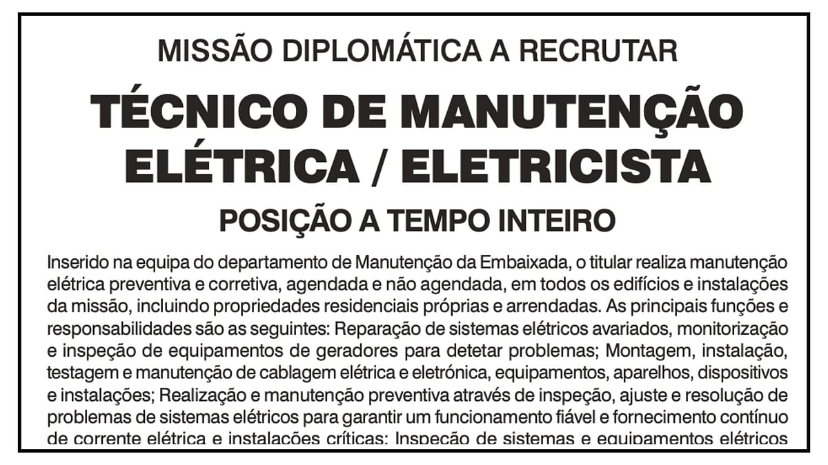 Missão Diplomática a Recrutar
