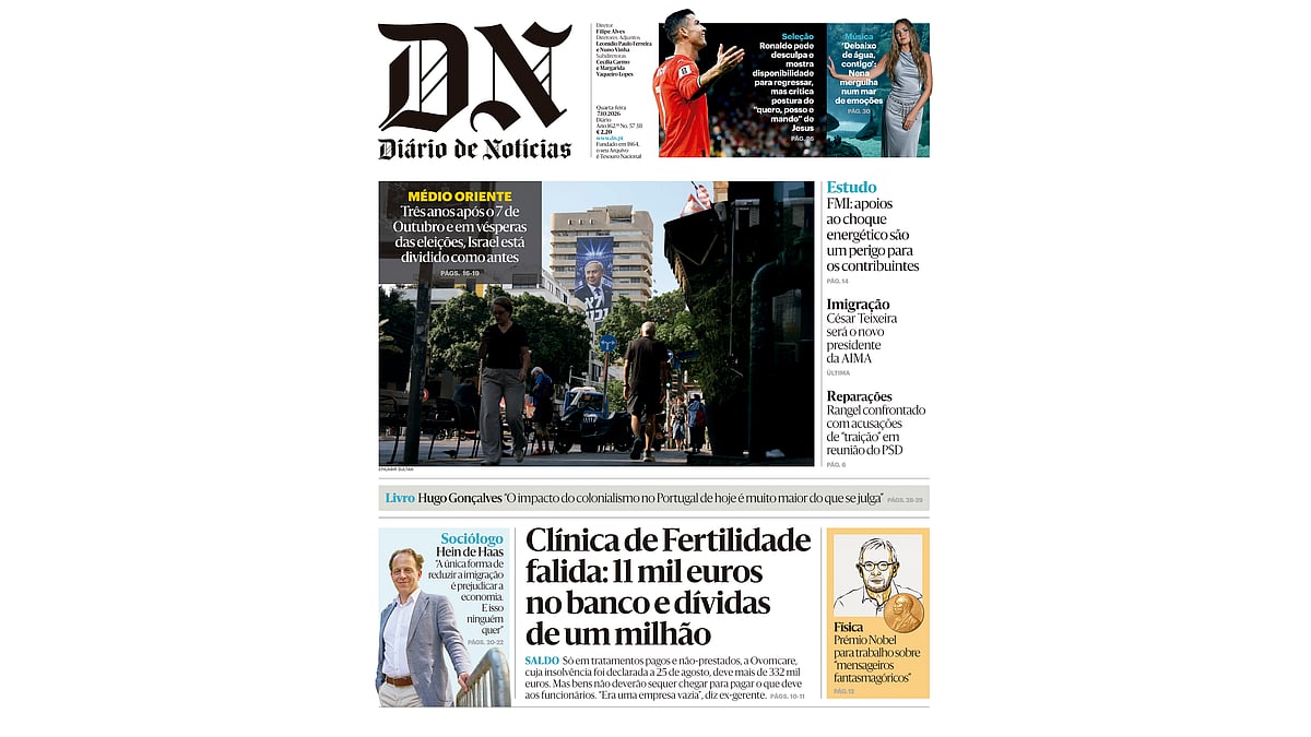 Leia aqui o DN desta quarta-feira, 7 de outubro