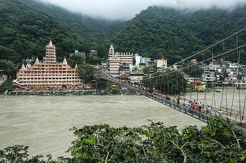 The Ganga river flowed above the danger mark for many days in August in Rishikesh. Photo: iStock